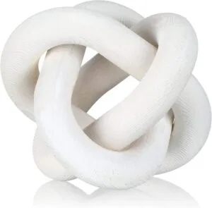 3 Link Wood Knot Decor Rustic Home Décor Accents Hand Carved Coffee Table Decoration, Boho Chain Link Decoration, Modern Shelf, Rustic Objects for Home Living Room Bedroom(White)