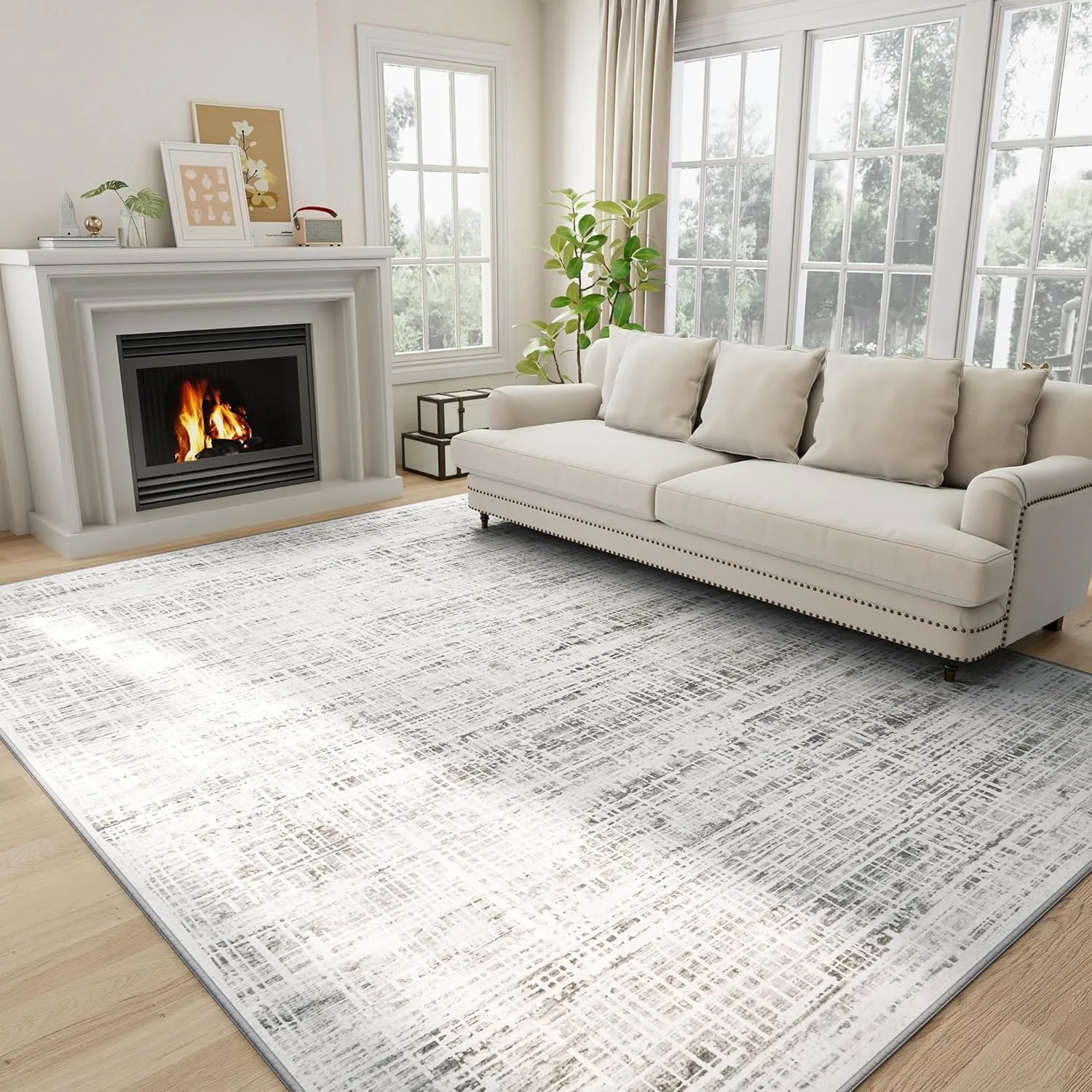 8×10 Area Rugs Washable Rug: Anti-Skid Abstract Modern Living Room Rug Soft Thin Carpets Indoor Floor Non-Shedding Carpet for Bedroom Dining Farmhouse Nursery Home Office (White Gray, 8’x10′) 8×10 Area Rugs Washable Rug: Anti-Skid Abstract Modern Living Room Rug Soft Thin Carpets Indoor Floor Non-Shedding Carpet for Bedroom Dining Farmhouse Nursery Home Office (White Gray, 8’x10′)