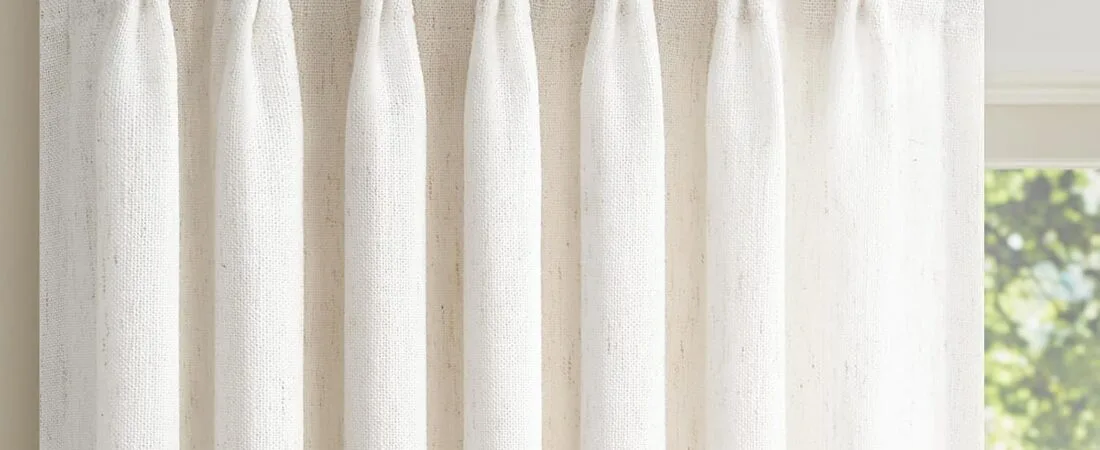 90 inch Pinch Pleated Linen Curtains for Living Room Bedroom Natural Ivory Birch Boho Country Thick Linen Textured Light Filtering Pinch Pleat Drapes Back Tab Semi Sheer Window Curtain 2 Panels