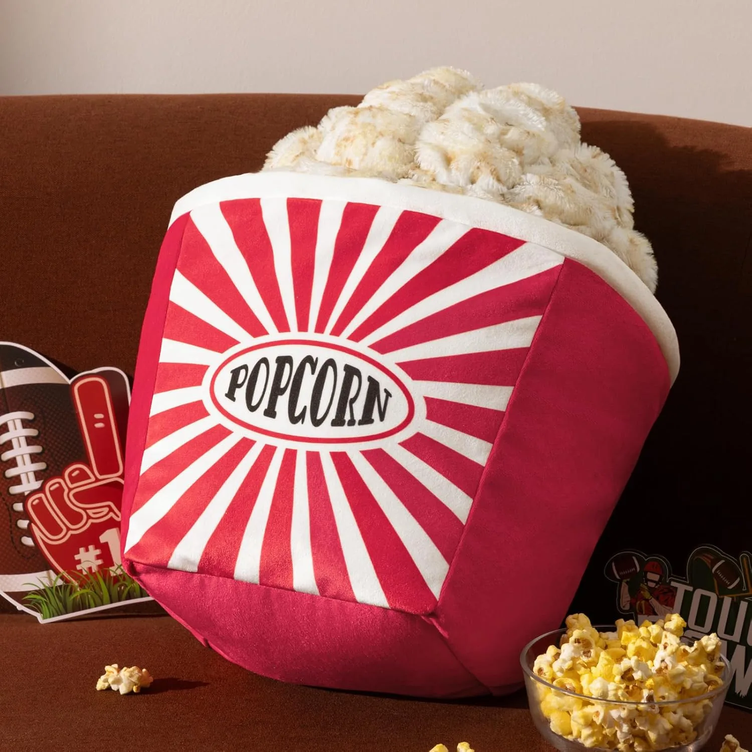 Ashler Popcorn Pillow, 14×10.5 Inch Velvet Classic Radial Stripe Print and Fluffy, Soft Popcorn Shape Decorative Throw Pillow for Couch, Living Room, Dining Room, Bed, Cute Furniture Accent, Red Ashler Popcorn Pillow, 14×10.5 Inch Velvet Classic Radial Stripe Print and Fluffy, Soft Popcorn Shape Decorative Throw Pillow for Couch, Living Room, Dining Room, Bed, Cute Furniture Accent, Red