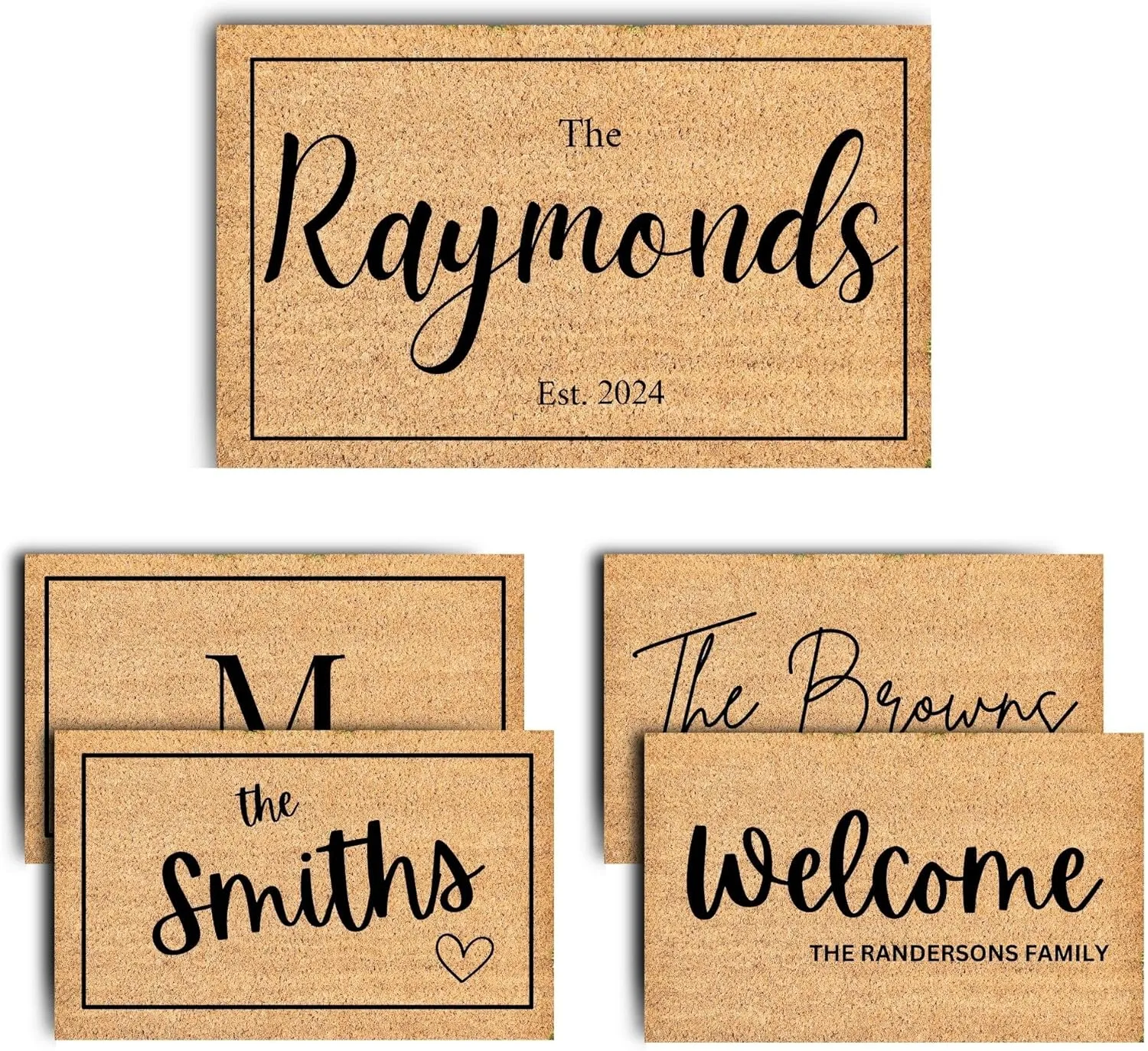 Aviara Personalized Welcome Doormat with Family Name – 9 Custom Designs | Housewarming Gift | Indoor Outdoor Entrance Mat with Anti-Slip Backing | Customized Door Mat for Home Decor