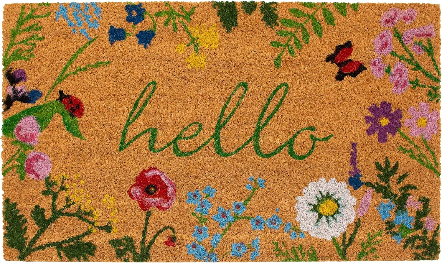 Calloway Mills AZ105991729 Floral Hello Doormat, 17″ x 29″, Multicolor