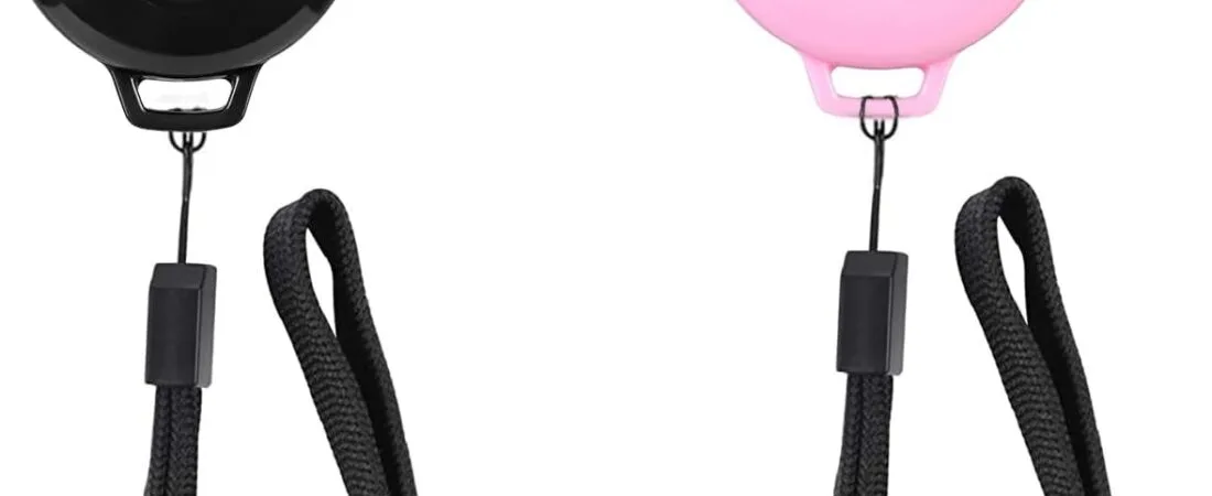 Cellphone Remote Shutter for Smartphones and Tablets, AOQIYUE Wireless Camera Remote Control Compatible with iPhone/Android Cellphone Wrist Strap Included (Black+Pink)