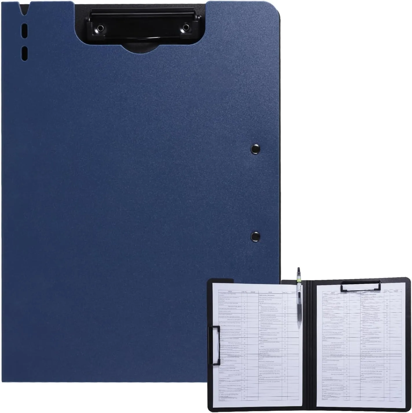Clipboard Folder, A4 Foldable Clipboard with Horizontal and Vertical Double Metal Clips, 360 Degree Foldable Binder Clipboards with Pen Holder, File Cover Work Folder Clipboards, Blue Clipboard Folder, A4 Foldable Clipboard with Horizontal and Vertical Double Metal Clips, 360 Degree Foldable Binder Clipboards with Pen Holder, File Cover Work Folder Clipboards, Blue
