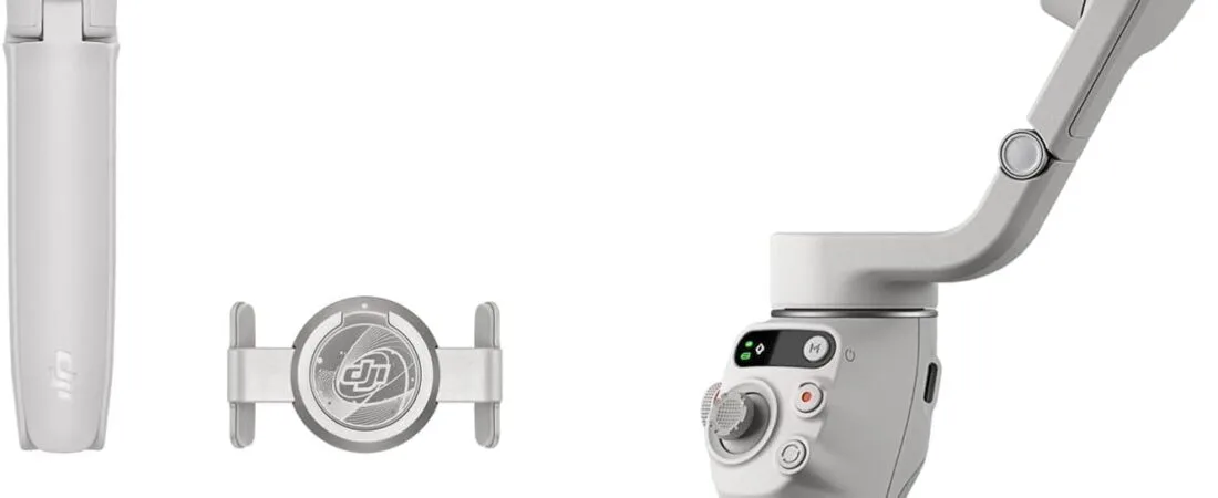 DJI Osmo Mobile 6, 3-Axis Phone Gimbal, Object Tracking, Built-in Extension Rod, Portable and Foldable, Gimbal Stabilizer for iPhone, Android, YouTube TikTok Video, Platinum Gray