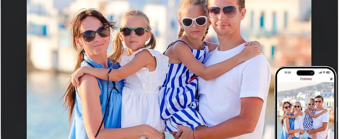 Frameo Digital Picture Frame, 10.1 Inch Smart WiFi Digital Photo Frame Electronic with 1280×800 HD IPS Touch Screen, Auto-Rotate, Wall Mountable, Share Photos/Videos Instantly via Frameo App