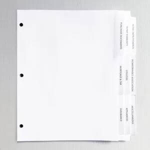 HOMEOWNER'S DOCUMENTS Index TAB DIVIDERS – Sets of 9. Pre-Printed with Helpful Categories to Keep Your Important Papers Organized. (1)