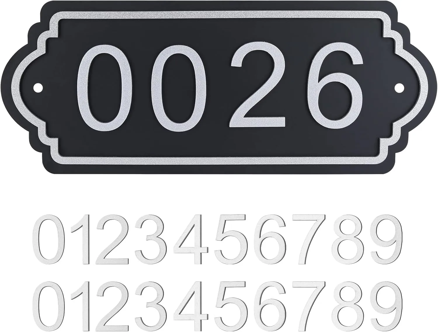 House Numbers for Outside, Mailbox Numbers and Address Signs – 2 Complete Sets of 0-9 Digits, Waterproof and Rustproof for Outdoor Use, Easy to Install