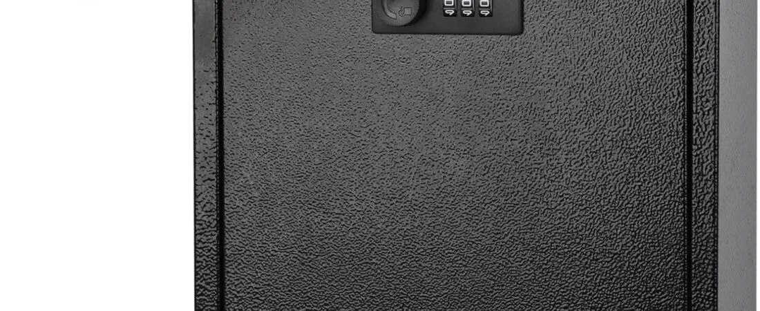 KYODOLED Locking Wall Mount Mailbox, Mail Boxes with Combination Lock for Outside, Security Cash Key Letter Drop Box with Code for House Office School,12.4H x 8.54L x 3.35W Inches, Black