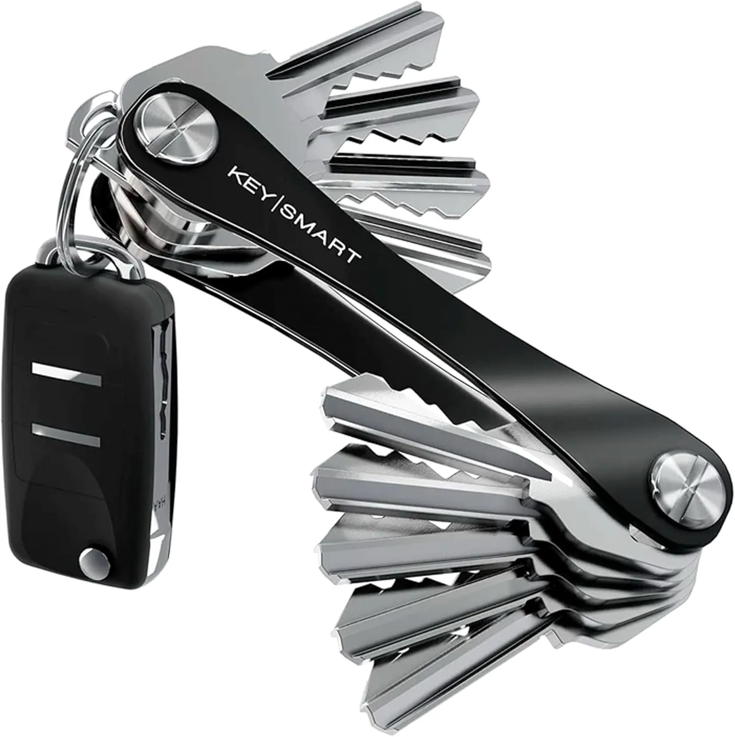 KeySmart Original Key Holder – Compact Key Organizer for Key Chain, Minimalist Clutter-Free EDC Keychains Key Ring, Black, 14 Keys KeySmart Original Key Holder – Compact Key Organizer for Key Chain, Minimalist Clutter-Free EDC Keychains Key Ring, Black, 14 Keys