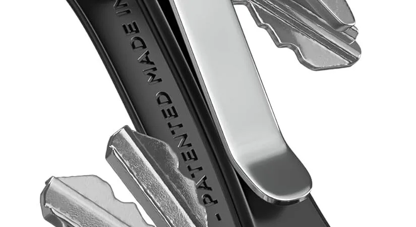 KeySmart Rugged – Multitool Key Holder for Keychain w/Bottle Opener and Pocket Clip, Organizer for Keys, EDC Keychains, Ring for Car Fobs Key Chains, Expandable (Up to 14 Keys, Black)