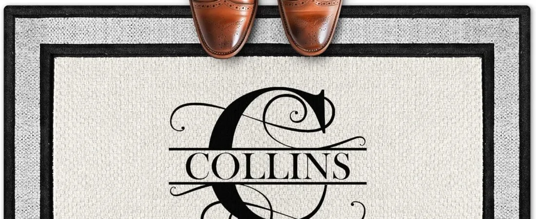 My Sign Center Door Mat, Personalized Doormat,Custom Indoor/Outdoor Monogram Doormat,Housewarming Gift, Heavy Duty Slip Resistant Backing,18×30 Inches,Polyester Top Made in USA