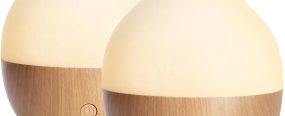 SALKING Essential Oil Diffuser (Set of 2), 100ml Small Aromatherapy Diffuser with Auto Shut-Off, Ultrasonic Diffusers for Essential Oils, Cool Mist Humidifier with Warm White Lights, for Office Home