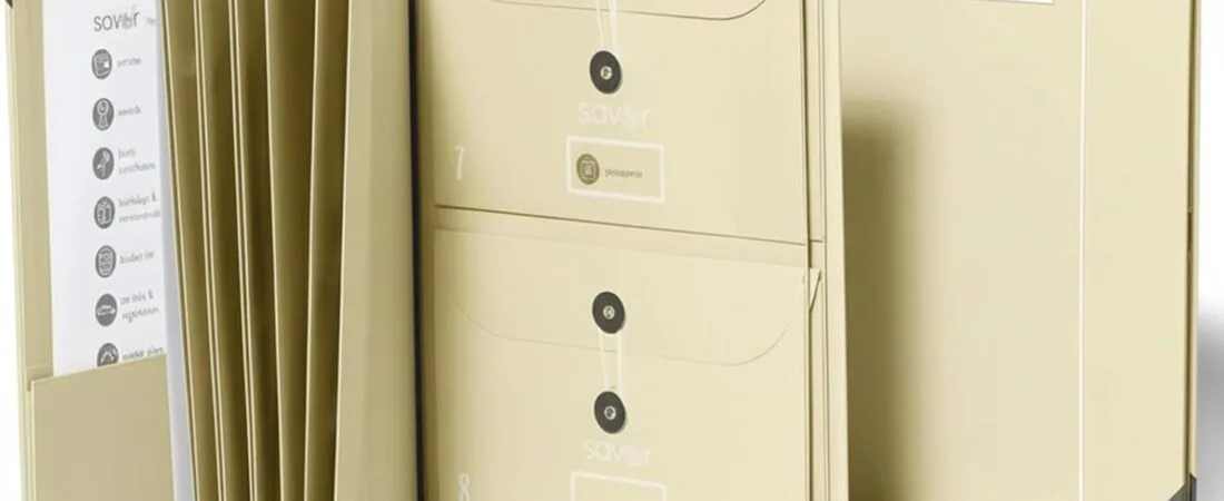 Savor | The Folio™ Document Organizer 2025 Edition | Premium Life Binder Acid-Free Custom Dyed Cloth-Bound Accordion Organizer w/ 10 Expandable Pockets | File Folders for Home Organization (Slate)