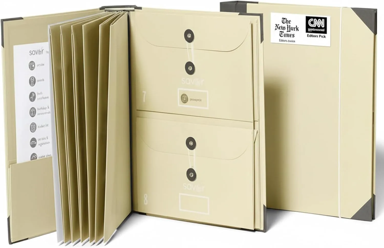 Savor | The Folio™ Document Organizer 2025 Edition | Premium Life Binder Acid-Free Custom Dyed Cloth-Bound Accordion Organizer w/ 10 Expandable Pockets | File Folders for Home Organization (Slate)