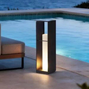 Smart Floor Lamp Dimmable, Cordless Dusk to Dawn Solar Lanterns Outdoor, Large Led Corner Floor Lamps with Remote Control, IP65 Waterproof Outdoor Lamp for Patio Driveway Garden Yard Lawn Decor