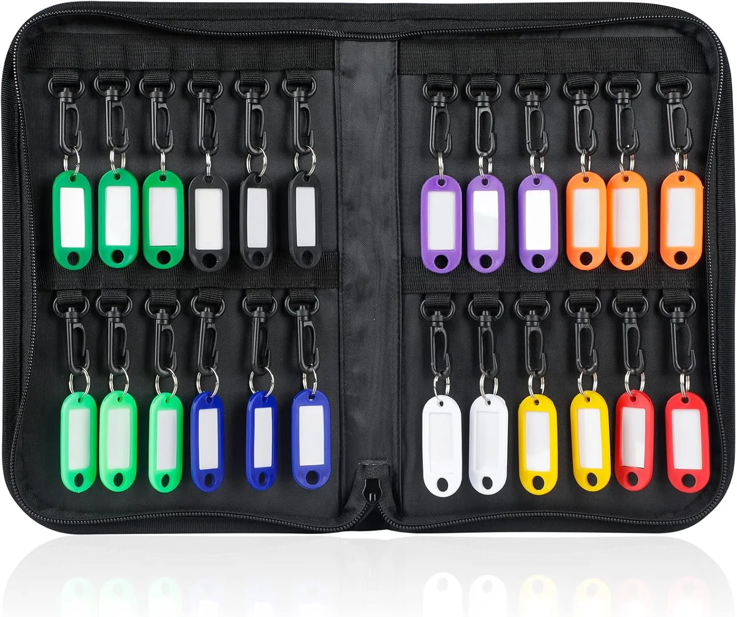 Uniclife Zippered Key Case Organizer Waterproof and Fireproof Key Binder with 24 Hooks and Tags Portable Key Storage Book for Offices Real Estate Agencies Hotels and Rental Management