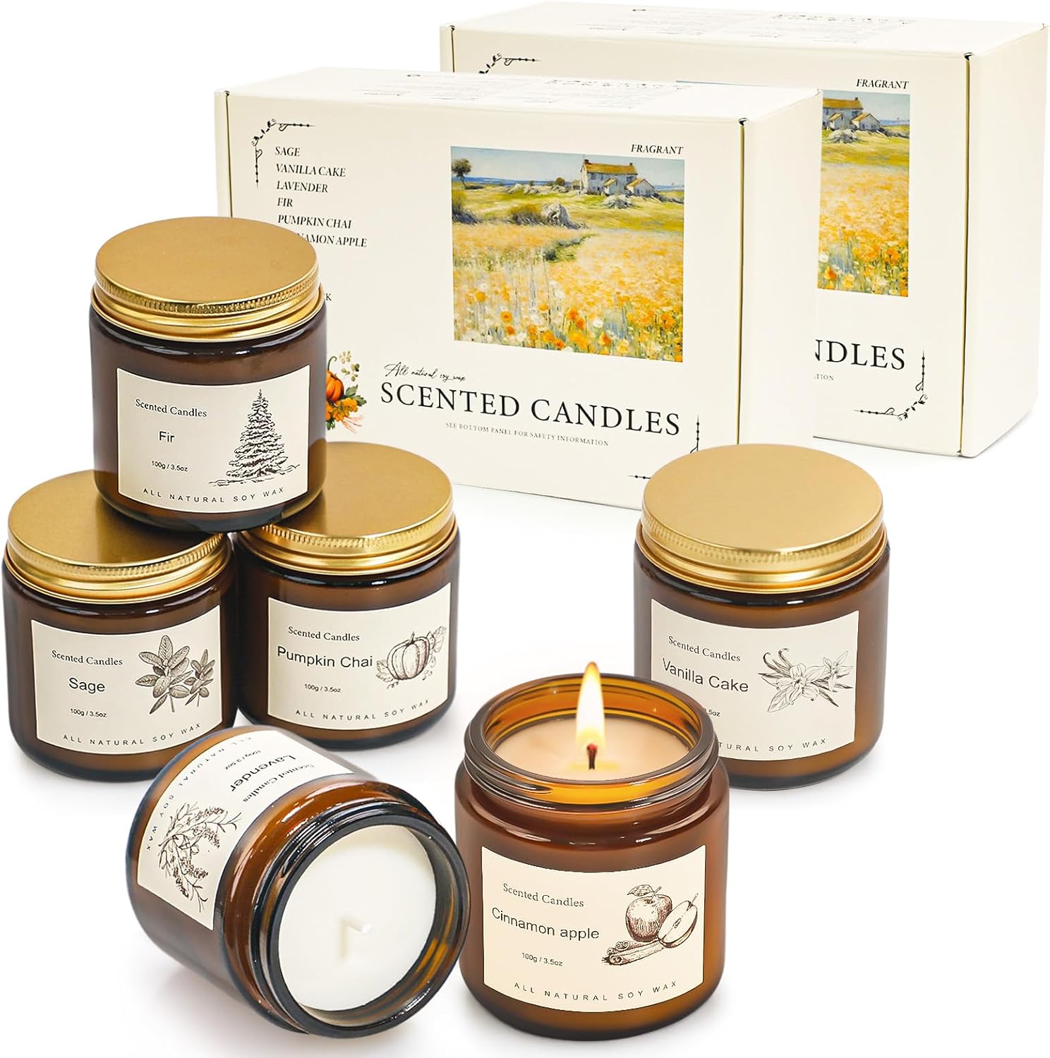 12 Pack Candles for Home Scented,Long Lasting Soy Candles for Home,Holiday Scented Candle Gift Set with Cinnamon Apple,Pumpkin Chai&Vanilla,Natural Aromatherapy Candles,Gifts for Women 12 Pack Candles for Home Scented,Long Lasting Soy Candles for Home,Holiday Scented Candle Gift Set with Cinnamon Apple,Pumpkin Chai&Vanilla,Natural Aromatherapy Candles,Gifts for Women