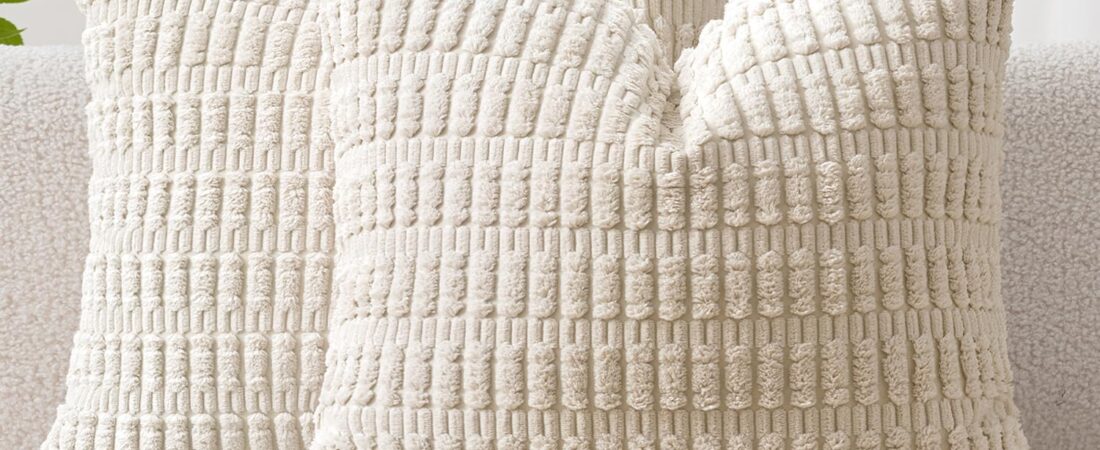 MIULEE Pack of 2 Corduroy Decorative Throw Pillow Covers 18×18 Inch Soft Boho Striped Pillow Covers Modern Farmhouse Home Decor for Sofa Living Room Couch Bed Cream White MIULEE Pack of 2 Corduroy Decorative Throw Pillow Covers 18×18 Inch Soft Boho Striped Pillow Covers Modern Farmhouse Home Decor for Sofa Living Room Couch Bed Cream White