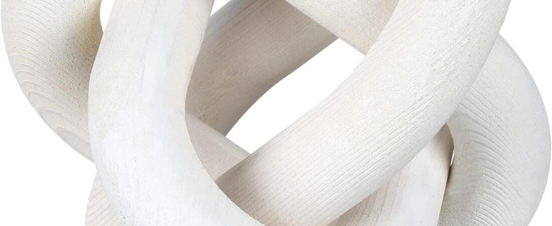 3 Link Wood Knot Decor Rustic Home Décor Accents Hand Carved Coffee Table Decoration, Boho Chain Link Decoration, Modern Shelf, Rustic Objects for Home Living Room Bedroom(White) 3 Link Wood Knot Decor Rustic Home Décor Accents Hand Carved Coffee Table Decoration, Boho Chain Link Decoration, Modern Shelf, Rustic Objects for Home Living Room Bedroom(White)