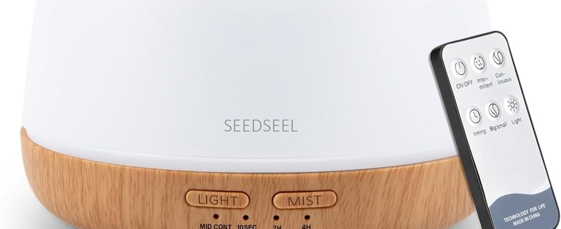 300ML Essential Oil Diffuser with 7-Color LED Lights and Remote Control, Modern Minimalist Design, High-Efficiency Ultrasonic Mist Aromatherapy Diffuser for Home 300ML Essential Oil Diffuser with 7-Color LED Lights and Remote Control, Modern Minimalist Design, High-Efficiency Ultrasonic Mist Aromatherapy Diffuser for Home