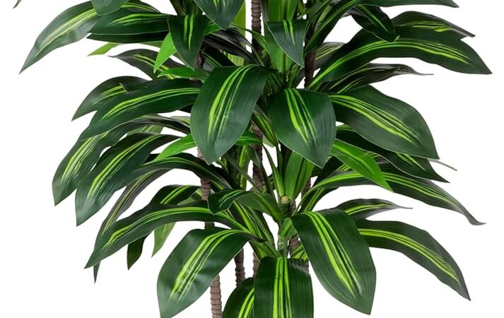 Artificial Dracaena Plant Indoor 5FT – Fake Tree with White Tall Planter – Faux Yucca Tall Fake Floor Plant in Pot – Artificial Trees for Home Office Living Room Decor Indoor Artificial Dracaena Plant Indoor 5FT – Fake Tree with White Tall Planter – Faux Yucca Tall Fake Floor Plant in Pot – Artificial Trees for Home Office Living Room Decor Indoor