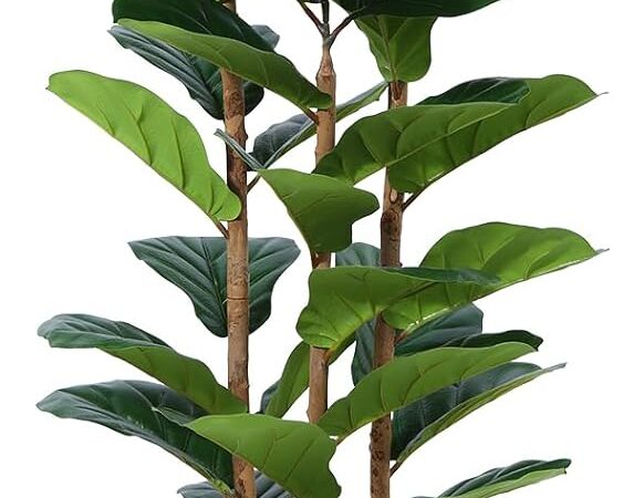 Artificial Fiddle Leaf Fig Tree with White Planter,5ft Tall Fake Tree with Natural Wood Trunk for Home Decor, Faux Ficus Tree Fake Moss for Indoor Office Living Room Artificial Fiddle Leaf Fig Tree with White Planter,5ft Tall Fake Tree with Natural Wood Trunk for Home Decor, Faux Ficus Tree Fake Moss for Indoor Office Living Room