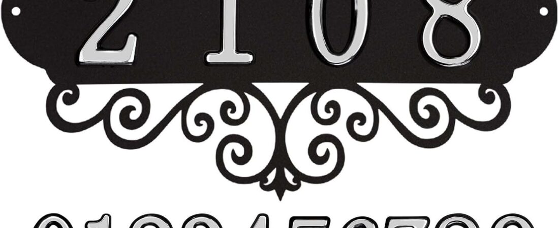 DIY House Numbers Metal Sign, Outdoor Address Plaque Weatherproof for Mailbox, Garden Yard,House Front Door Decorative Wall Plaque, 11.8 Inch Iron Wall Decor (Black-Silver) DIY House Numbers Metal Sign, Outdoor Address Plaque Weatherproof for Mailbox, Garden Yard,House Front Door Decorative Wall Plaque, 11.8 Inch Iron Wall Decor (Black-Silver)