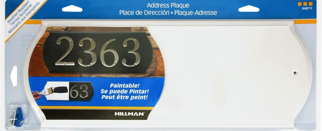 Hillman 848711 Paintable Address Plaque, White 6″ x 16″