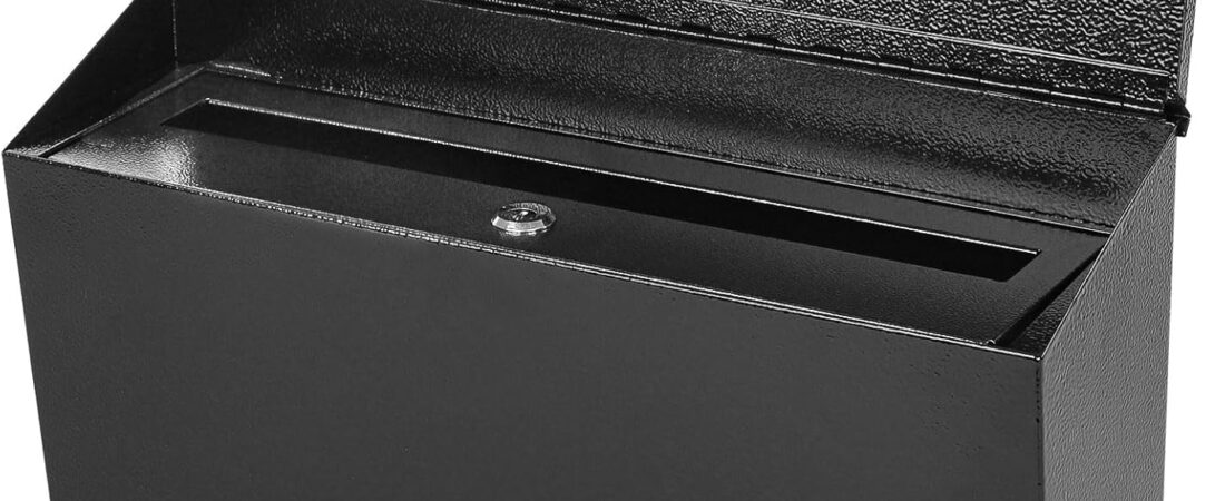 KYODOLED Locking Wall Mount Mailboxes for Outside, Large Capacity Mail Box for House with Key Lock, Security Drop Box, Metal Post Box for Home, Office Decorative,15.7 * 9.9 * 4.9in