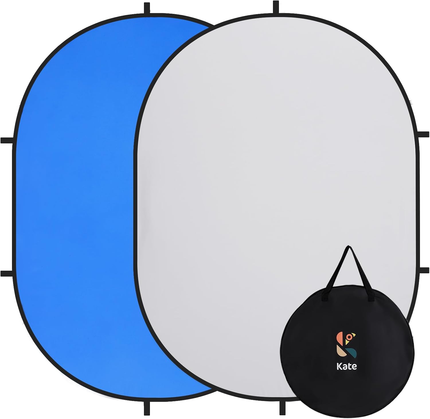 Kate Collapsible Pop-Up Backdrop for Self-Tape Auditions, Professional Headshots, Video Conferencing & Live Streaming – Portable Photography Background (5’x6.5′ / 1.5x2m, Blue/Gray)