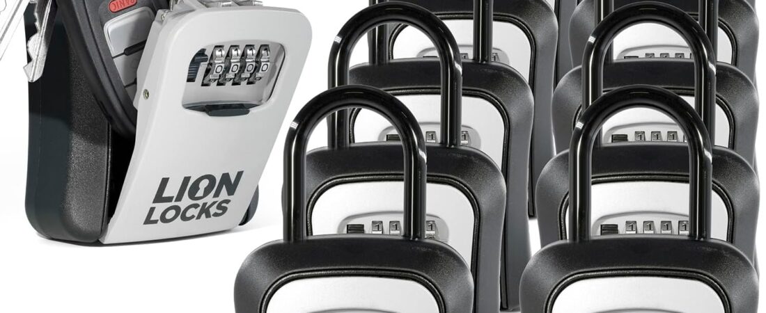 Key Lock Box for Keys with Code (12 Pack) 4 Digit Combination Lockbox for Keys Outdoor, Portable, Waterproof, Realtor Lock Box