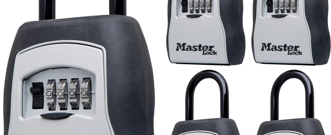 Master Lock Key Lock Box with Code, Outdoor Lock Box for Realtors, Property Managers and Landlords, Ideal for Short-Term Rentals, Key Safe Holds 5 Keys, 5 Pack, 5400EC5 Master Lock Key Lock Box with Code, Outdoor Lock Box for Realtors, Property Managers and Landlords, Ideal for Short-Term Rentals, Key Safe Holds 5 Keys, 5 Pack, 5400EC5