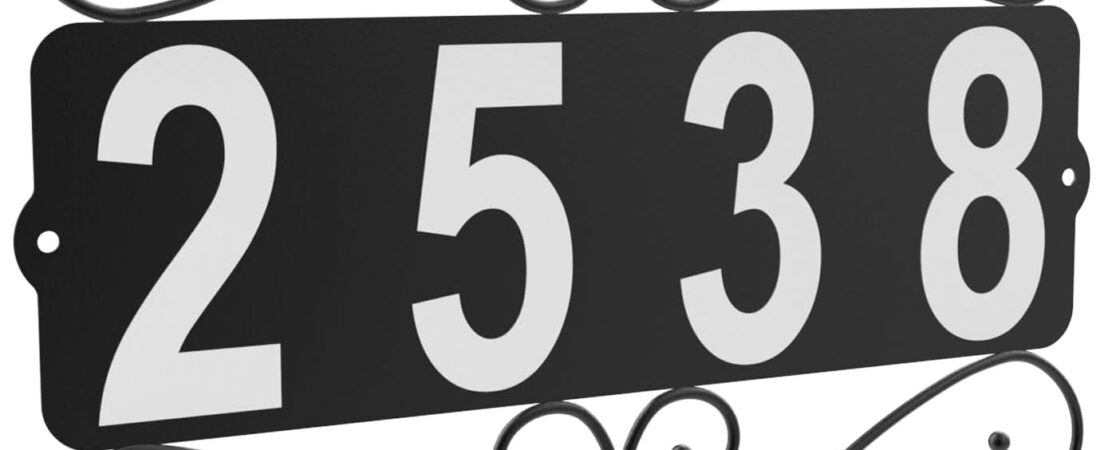 Metal Address Plaque, Address Number, Waterproof, Horizontal & Vertical Mounted Address Sign for House Home Office Street Yard Mailbox (style)