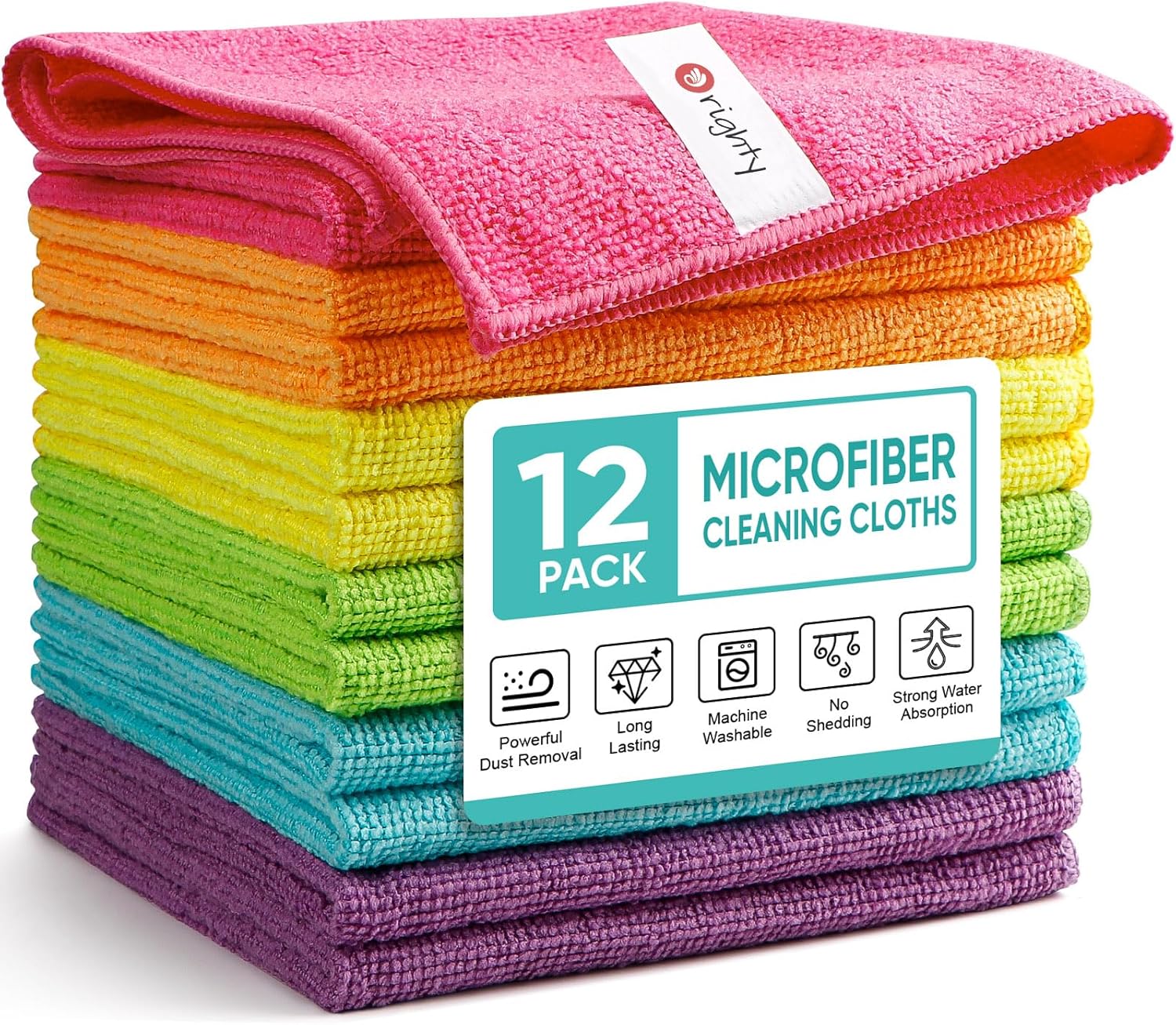 Orighty Microfiber Cleaning Cloth Pack of 12, Microfiber Towels for Cars, Highly Absorbent Car Cleaning Supplies, Lint Free Cloths Clean Rags for Car Care, House, Kitchen, 12×12 inch Orighty Microfiber Cleaning Cloth Pack of 12, Microfiber Towels for Cars, Highly Absorbent Car Cleaning Supplies, Lint Free Cloths Clean Rags for Car Care, House, Kitchen, 12×12 inch