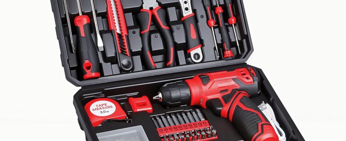 Tool Set – 8V Cordless Drill Set, 132 Piece Home Tool Set With Hand Drill, Tool Kit for Women & Men, Perfect for Homeowner, Diyer, Handyman Tool Set – 8V Cordless Drill Set, 132 Piece Home Tool Set With Hand Drill, Tool Kit for Women & Men, Perfect for Homeowner, Diyer, Handyman