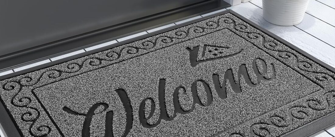 Yimobra Welcome Mat, Heavy Duty Sturdy Door Mats for Home Entrance Outdoor Indoor, Front Doormat for Outside Patio Floor Entry Porch Garage Office, Waterproof, Low Profile, 29.5×17, Black Grey Yimobra Welcome Mat, Heavy Duty Sturdy Door Mats for Home Entrance Outdoor Indoor, Front Doormat for Outside Patio Floor Entry Porch Garage Office, Waterproof, Low Profile, 29.5×17, Black Grey