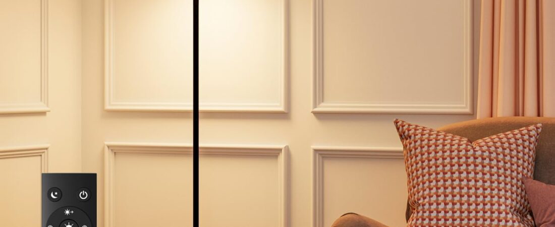 luckystyle Dimmable Floor Standing Tall Lamp, 12W Led Bulb with Lampshade, Foot Switch, Remote Custom Color Temperature Pole for Bedroom, Office, Kids & Living Room, Black